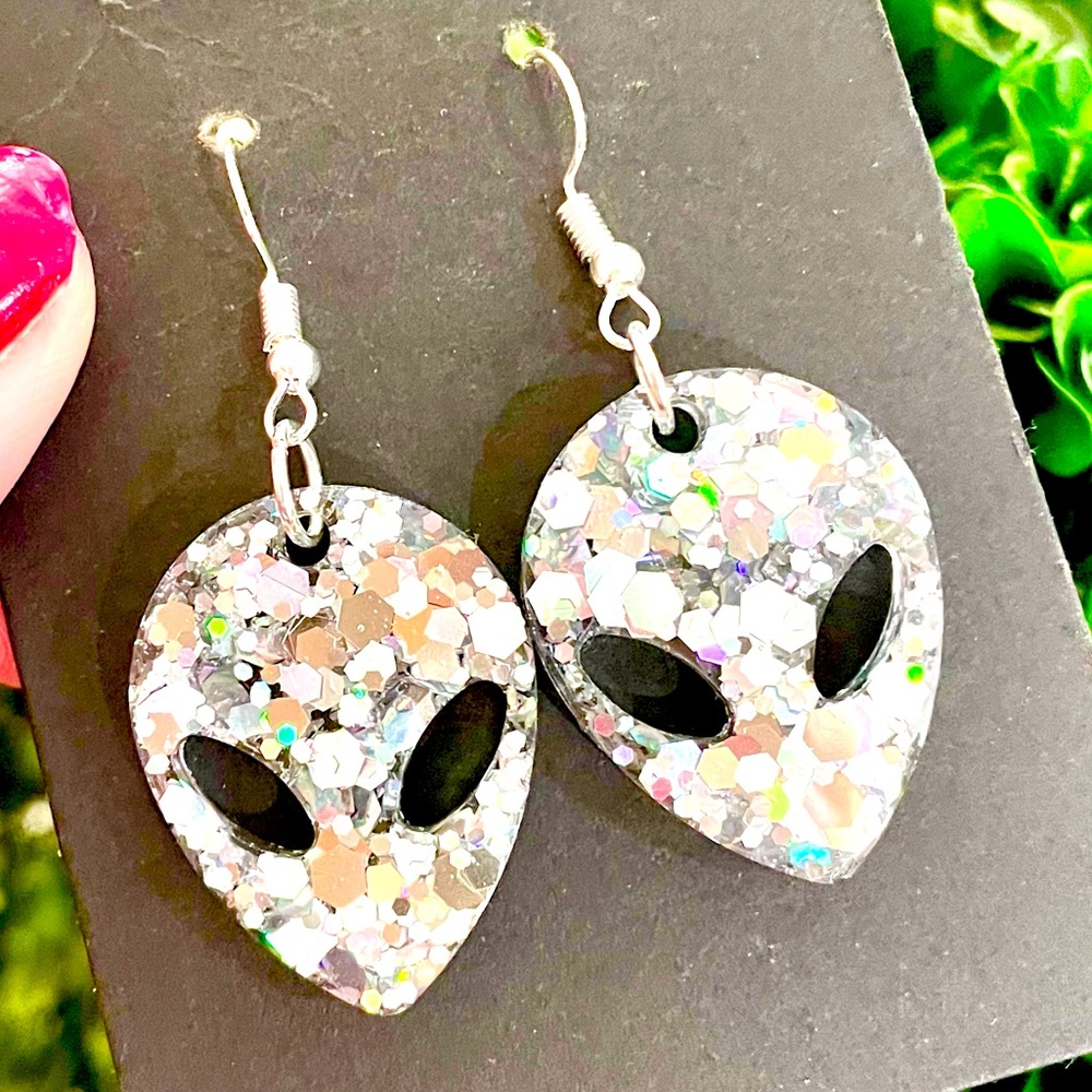 Acrylic Alien Dangle Earrings